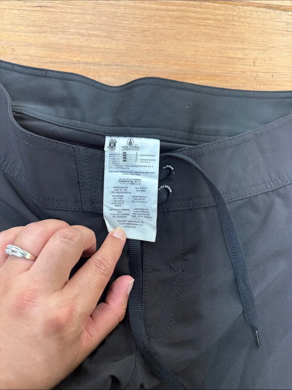 Volcom Black Athletic Boardshorts with Drawstring
